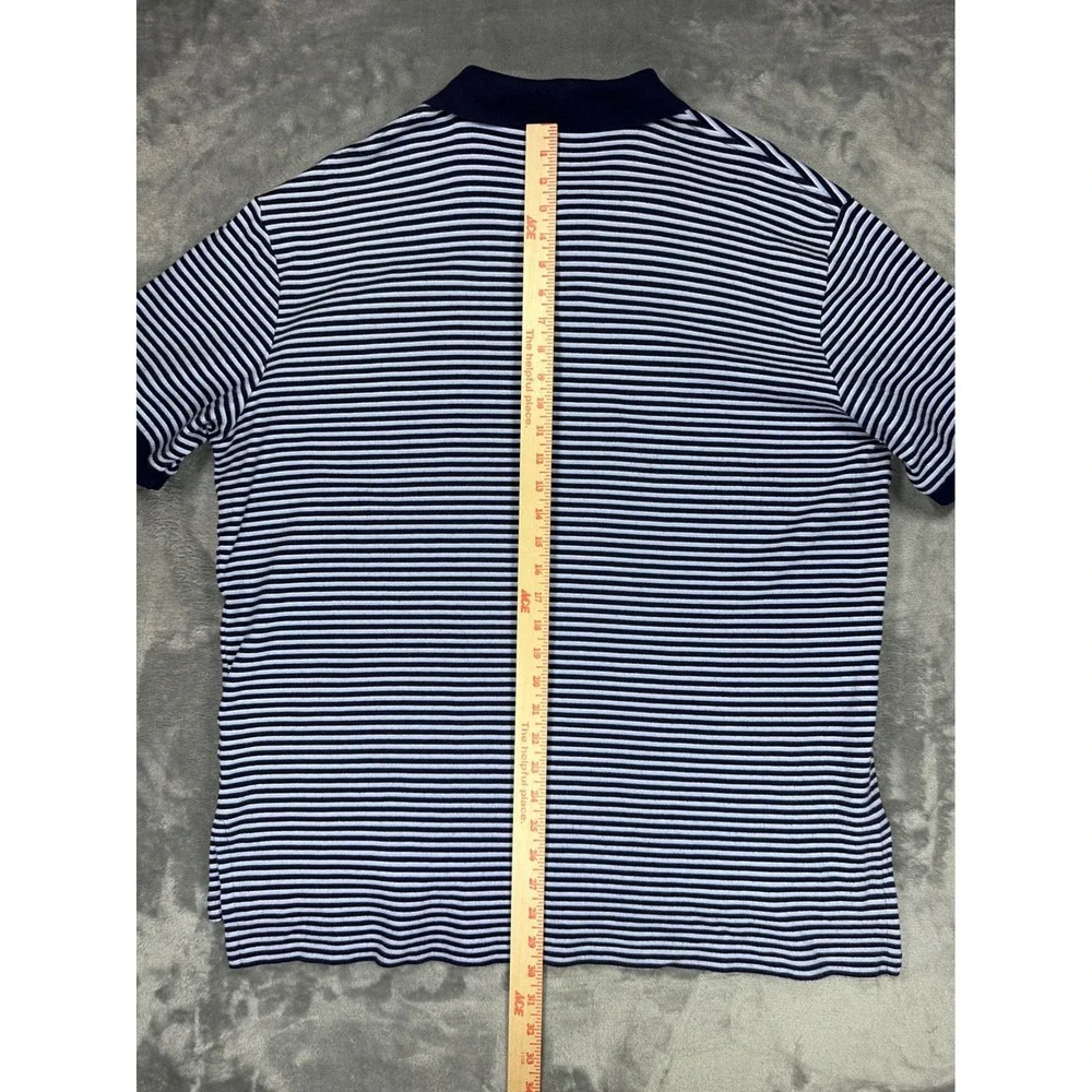Polo‎ Ralph Lauren Mens XL Striped Polo Shirt Navy Blue Orange Pony Cotton